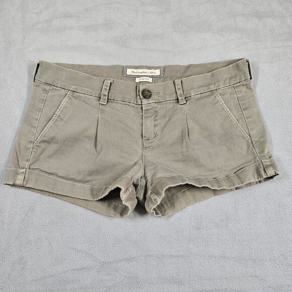 Vintage Abercrombie & Fitch Womens Y2K Micro Mini Short Sz 2 Green Faded Preppy - Picture 1 of 14